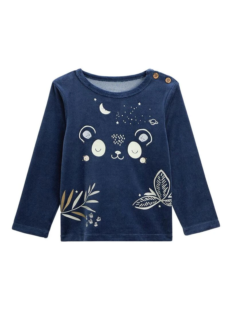 Pyjama bébé 2 pièces en velours Tropic Moon Bleu