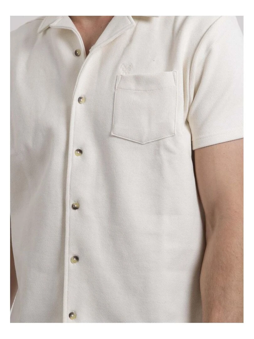 Chemise manches courtes maille coton DATACUBA   Beige