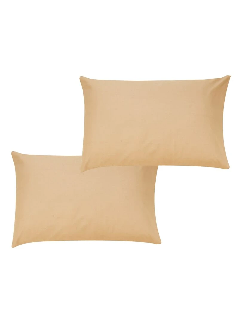 Lot x2 Taies d'oreiller 100% coton Bio 'Ptit Basile' Beige argile