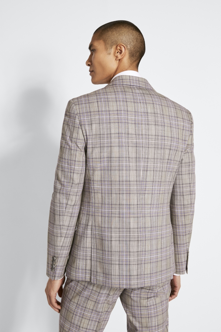 Tailored Fit Blue Check Stretch Jacket   Buy Online at Moss