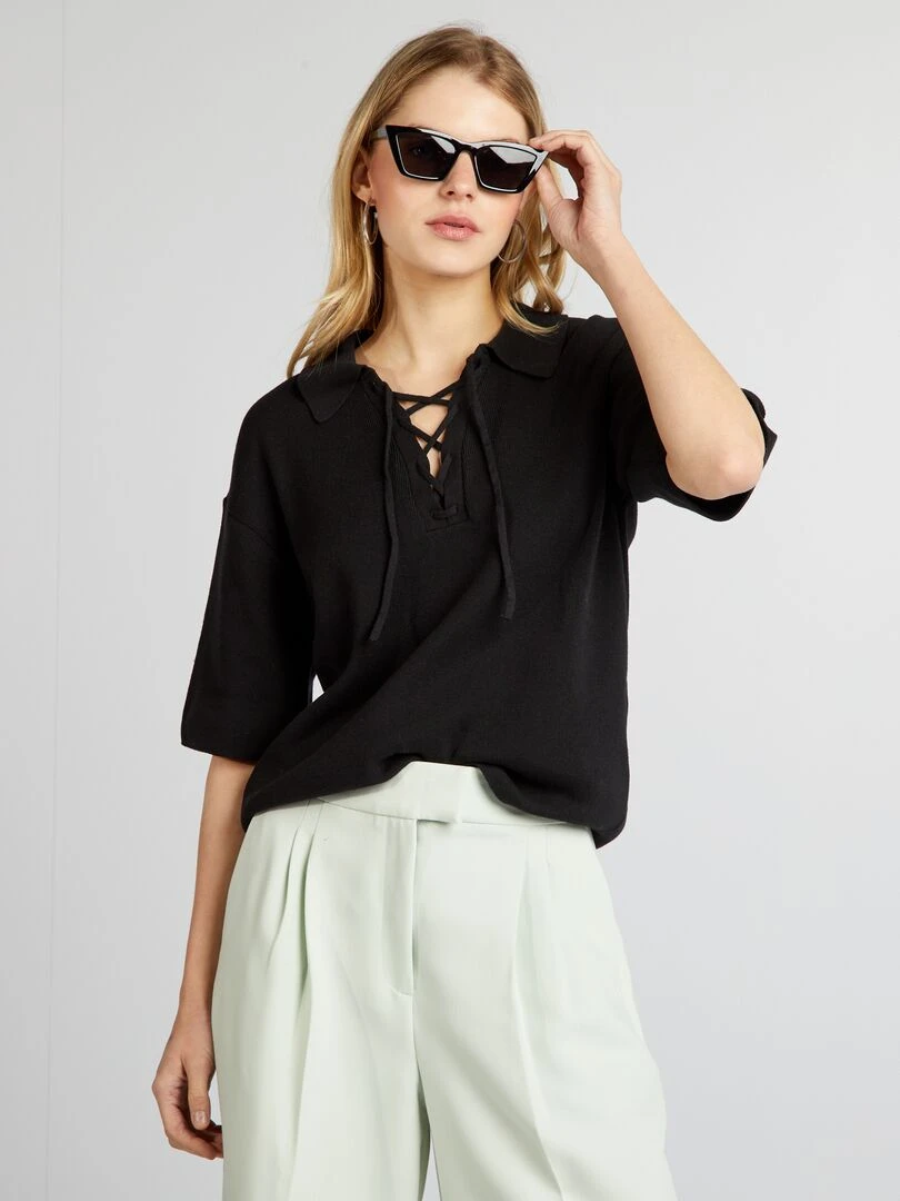 Pull en tricot noir