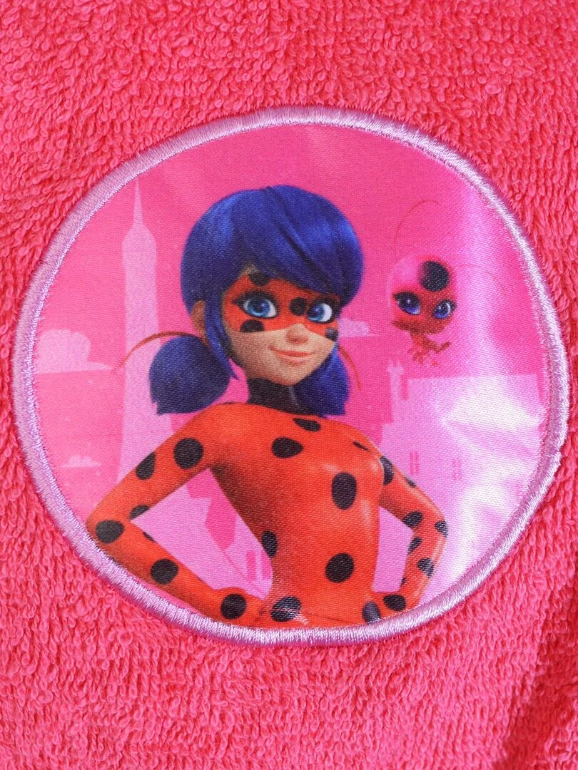 Peignoir enfant à capuche 100% coton  MIRACULOUS LADYBUG SPARKLE   Rouge