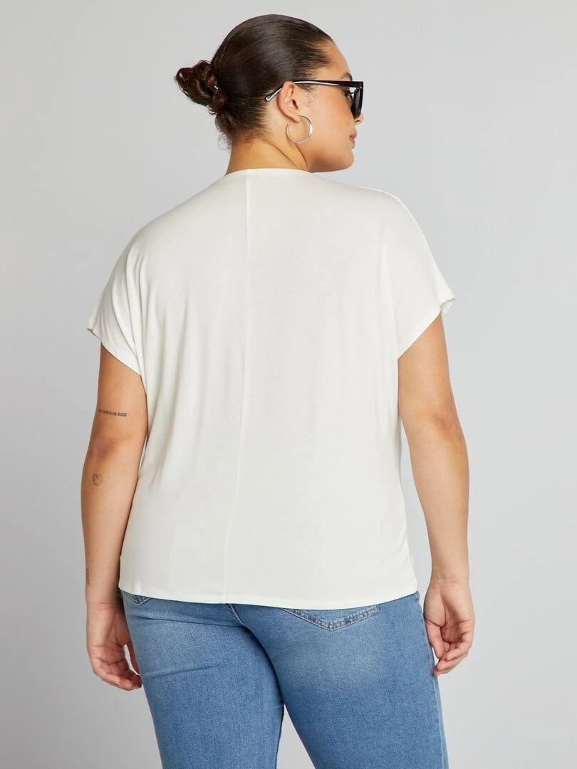 T shirt à manches chauve souris   Blanc