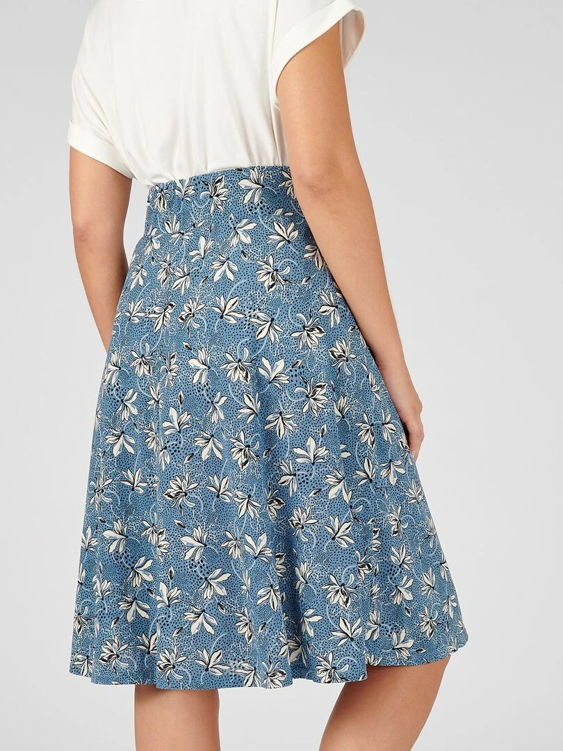Jupe ceinture à boucle   Damart   Bleu pétrole