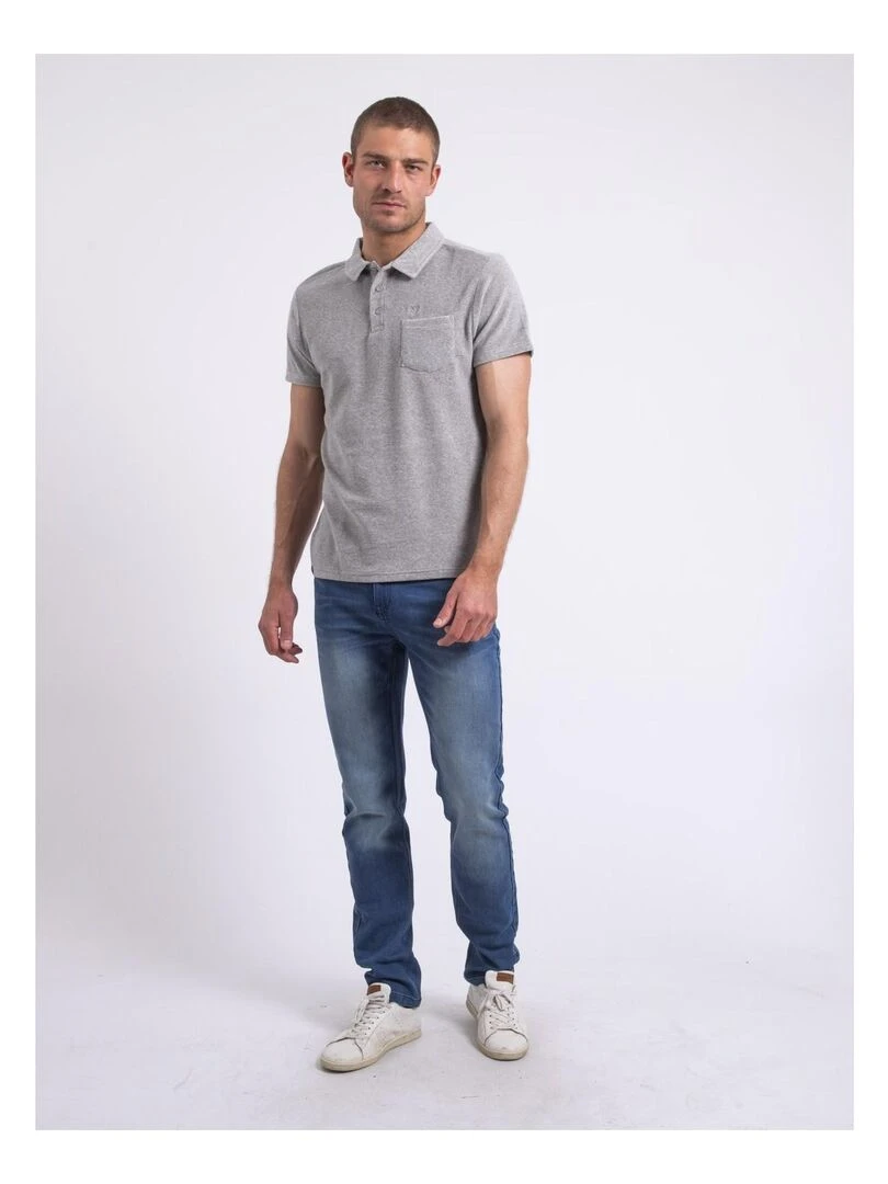 Polo manches courtes éponge PIBARK   Gris