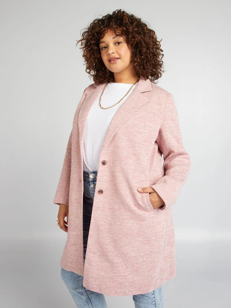 Manteau long chiné 'Only Carmakoma' Rose
