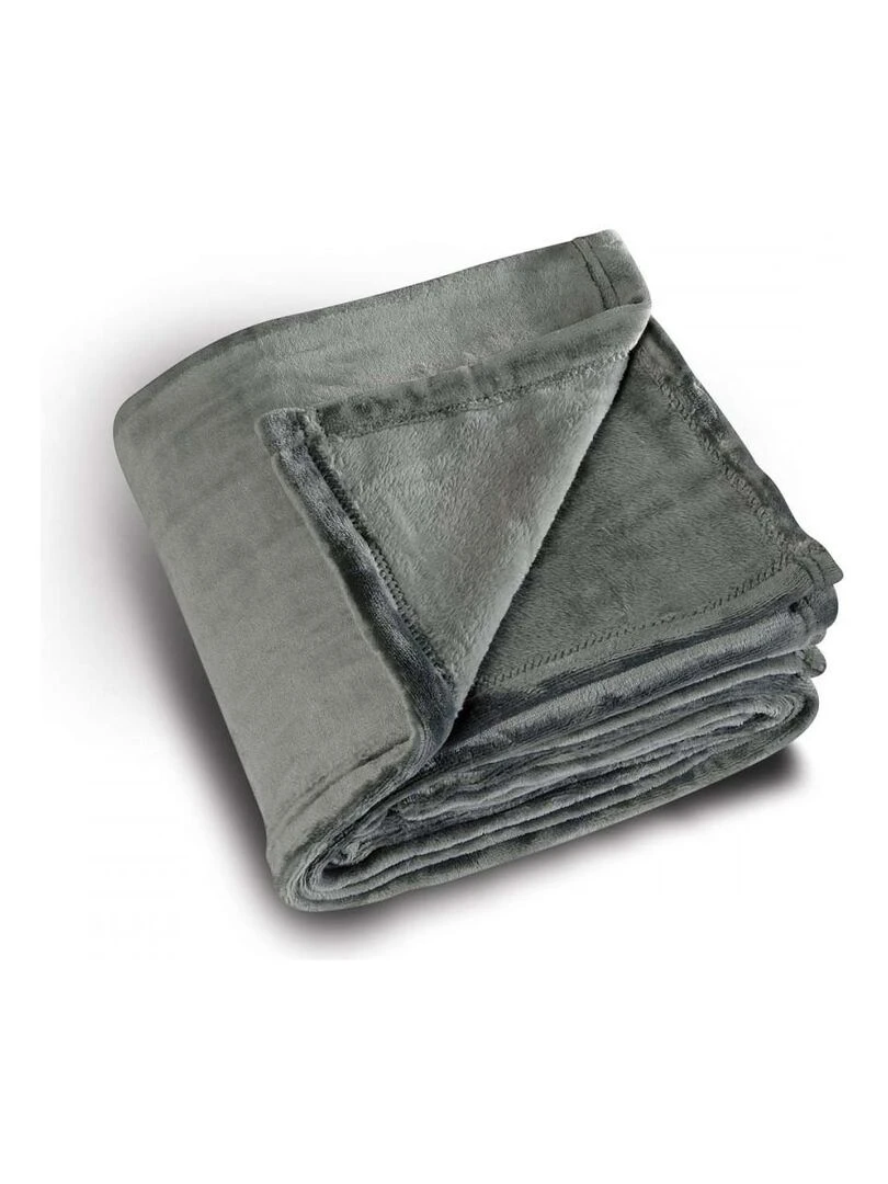 Plaid en polaire uni Gris clair