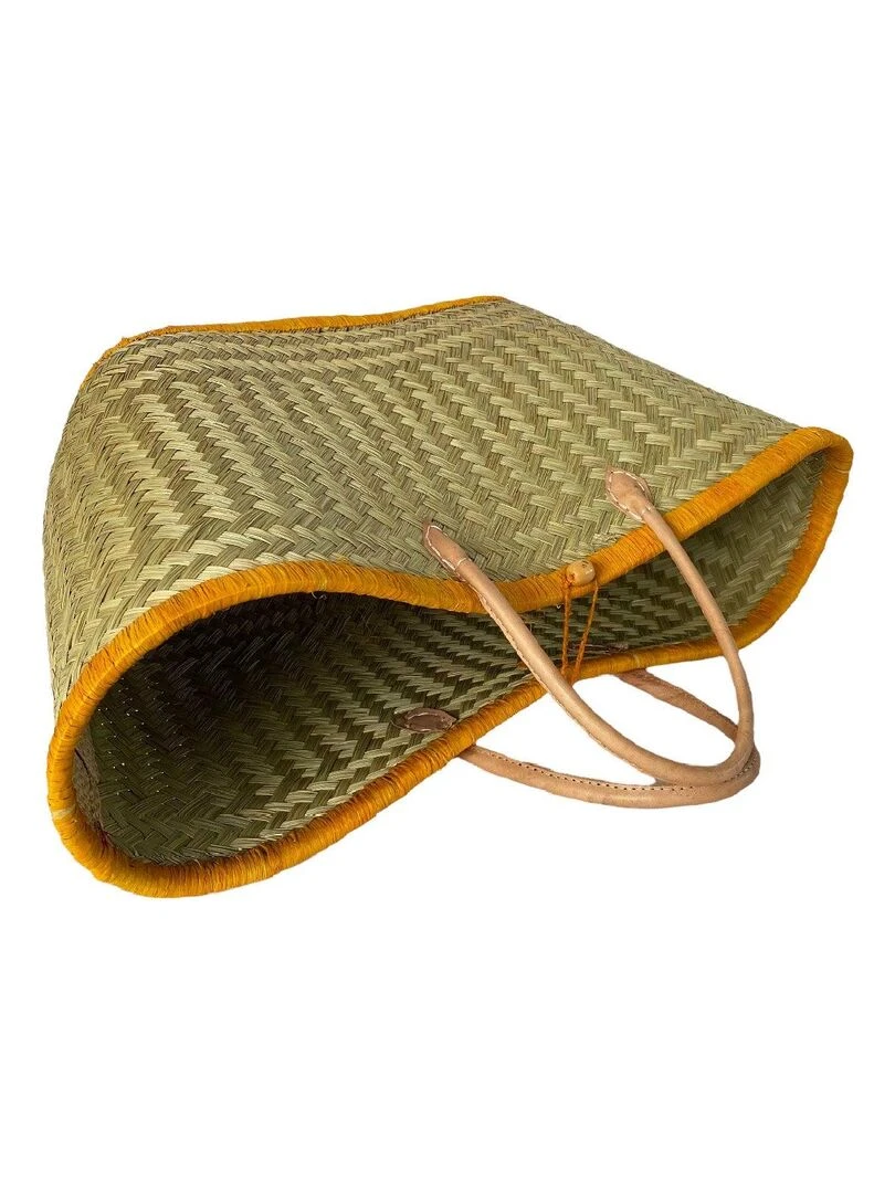 Aravola Tressé Naturel avec feston Safran Jaune