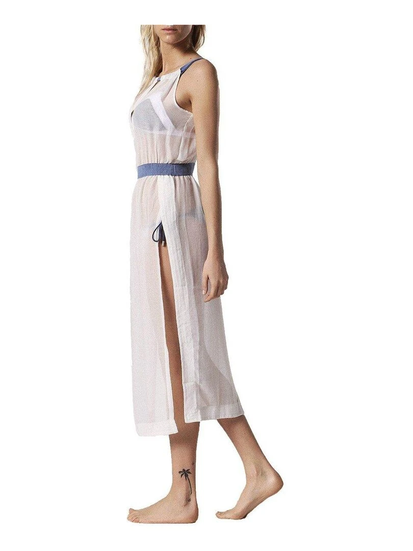 Robe longue de plage semi transparente Deas Beige clair
