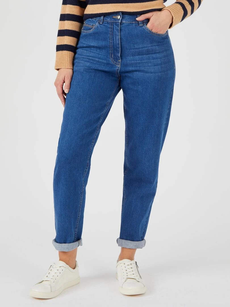 Jean coupe Mom Damart Bleu