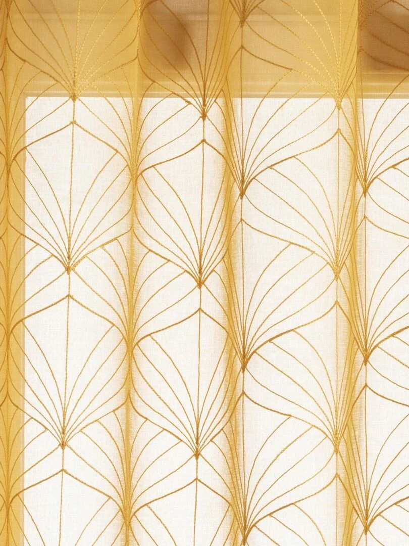 Voilage tamisant brodé Mia   Jaune