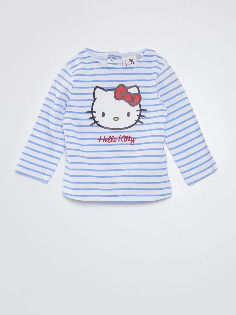 T shirt 'Hello Kitty' manches longues Blanc