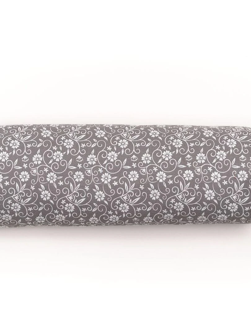 Coussin polochon déhoussable pompons 'CHARME' 'TODAY' Gris