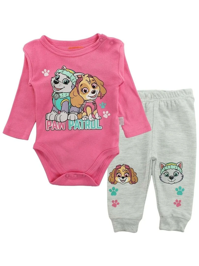 Paw Patrol Ensemble Body pantalon bébé fille Imprimé La Pat' Patrouille Rose