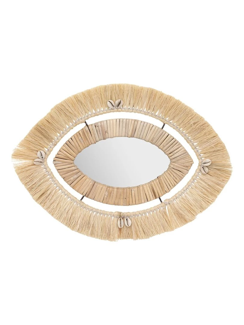 Miroir raphia Tropi 43x29 Beige