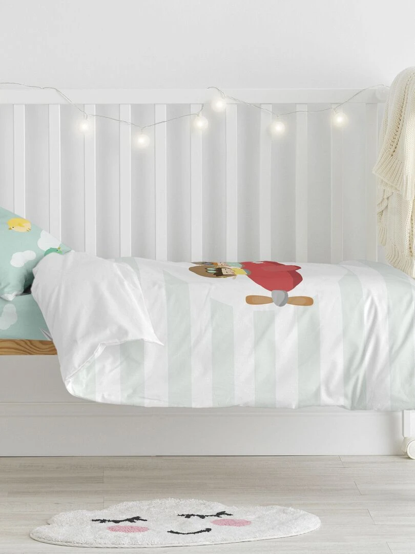 Parure housse de couette 2 pièces Learning to fly Lit Bébé "Happyfriday" Multicolore