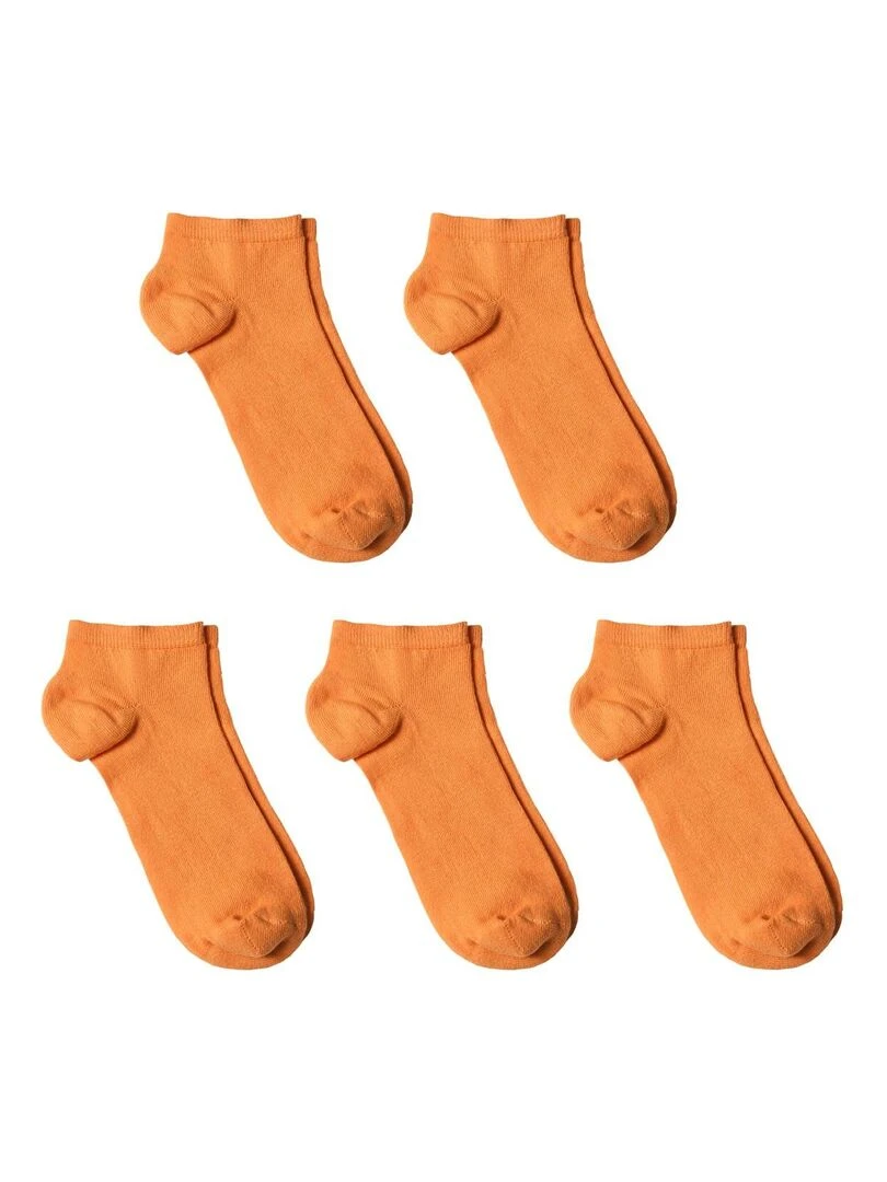 Socquettes Coton Prémium   Lot 5 Paires   Fabrication UE   Orange