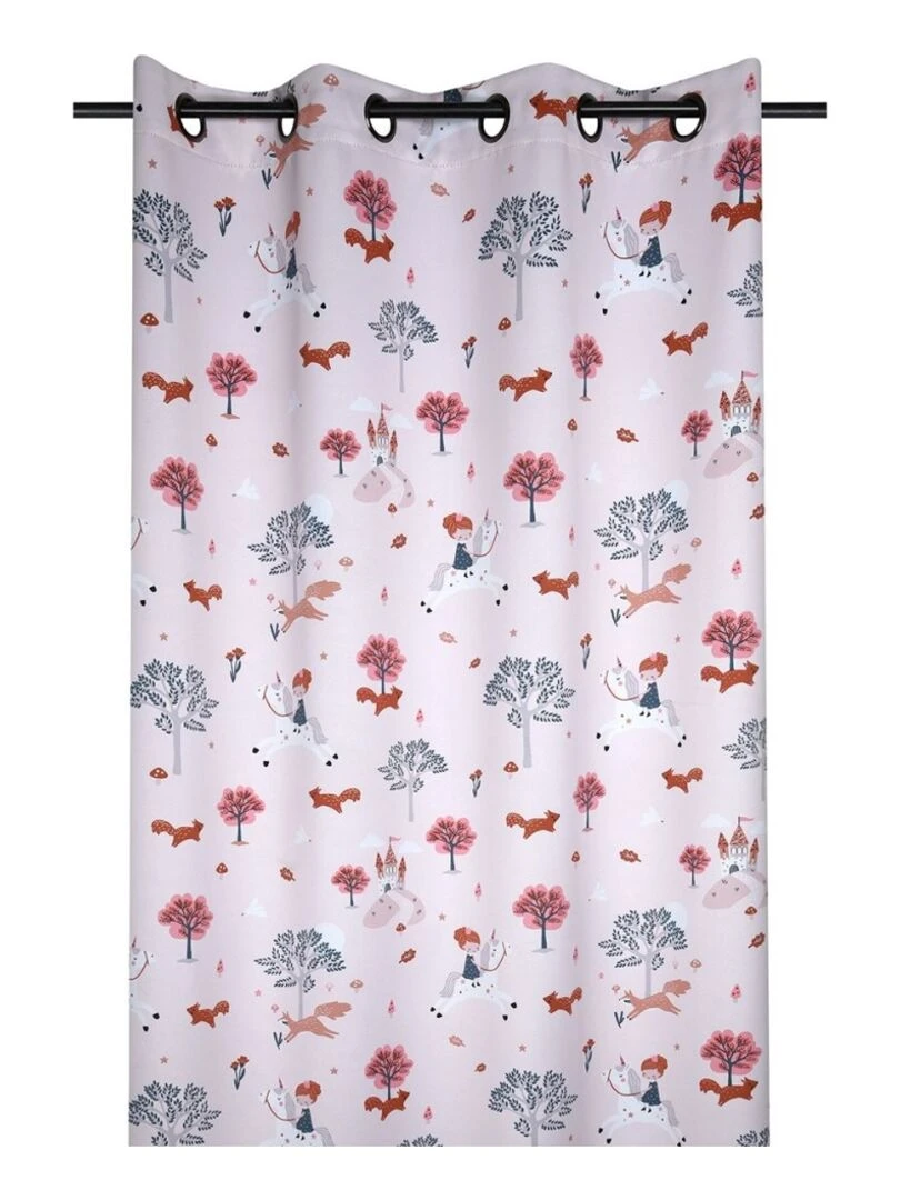 Rideau à œillets occultant 140x260 Cyrielle rose Rose