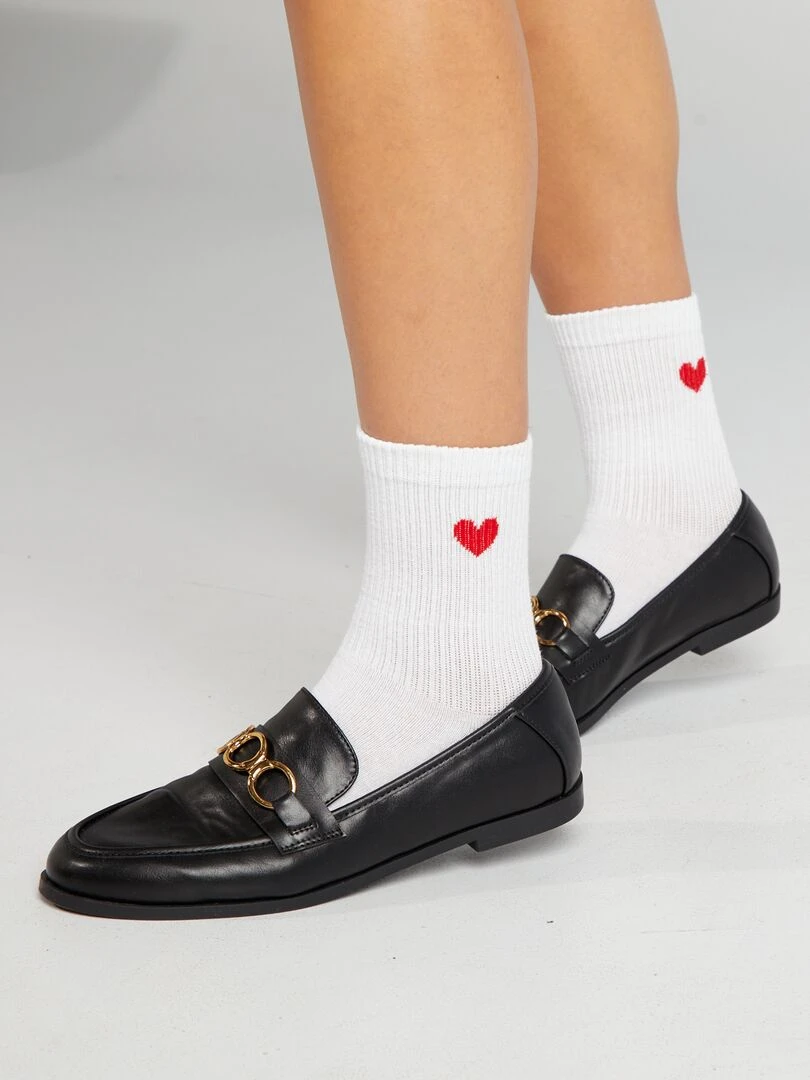 Mocassins avec chaîne dorée noir