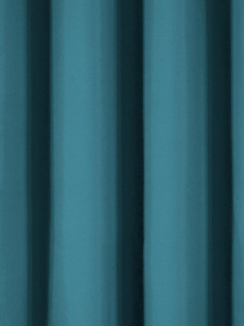 Rideau déco uni occultant et thermique   Bleu
