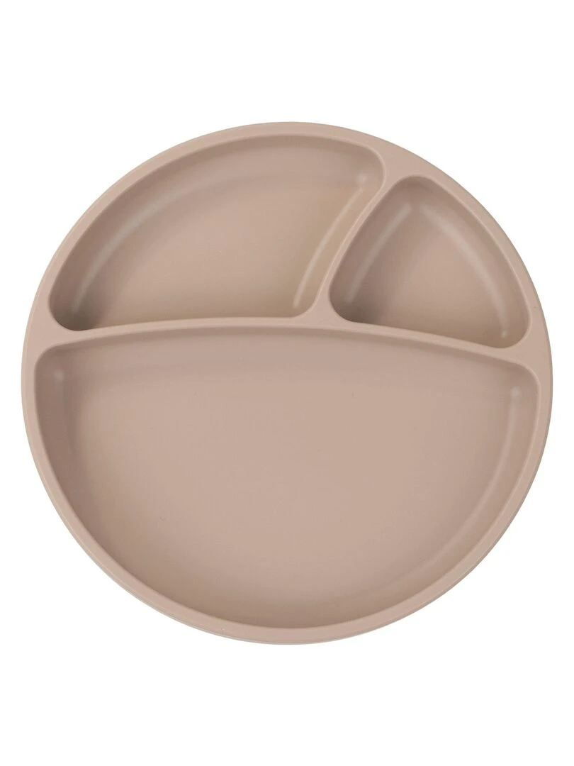 Assiette bébé à ventouse en silicone Beige clair