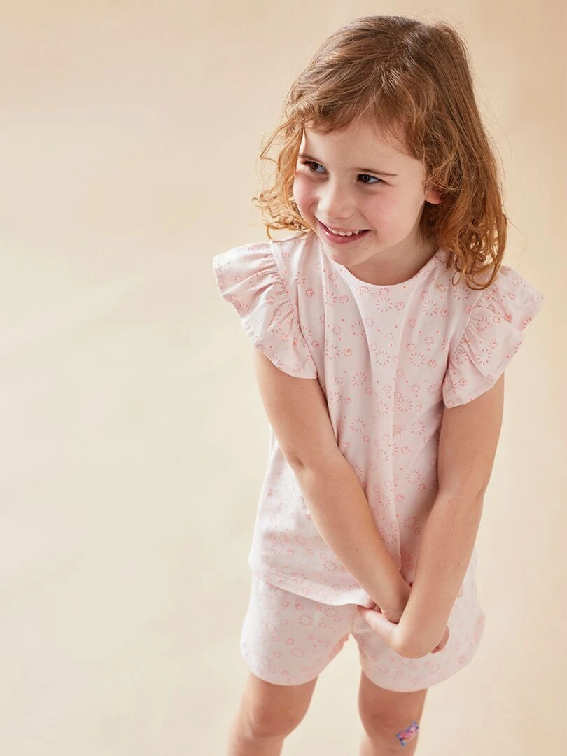 Pyjama 2 pièces à imprimé pailleté en jersey  clair   Noukie's   Rose