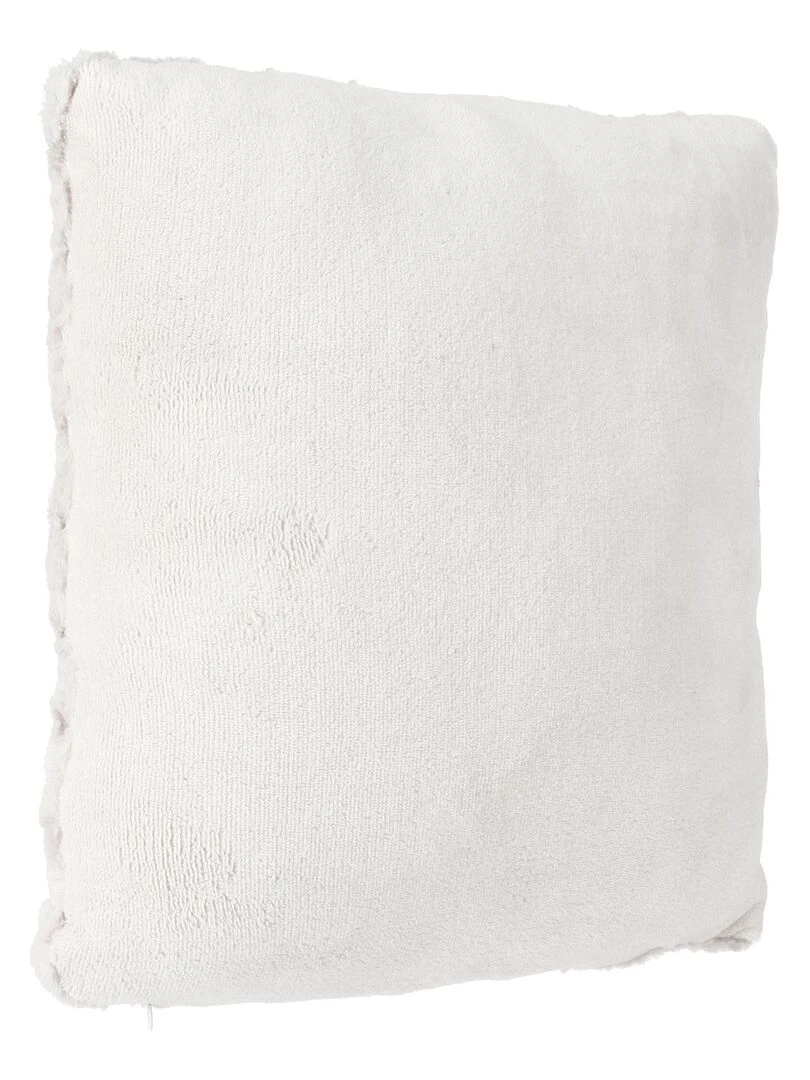 Coussin en imitation fourrure bouclée Beige