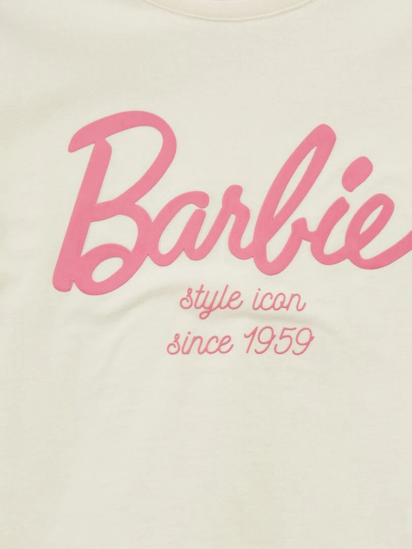 Tee shirt large 'Barbie' blanc