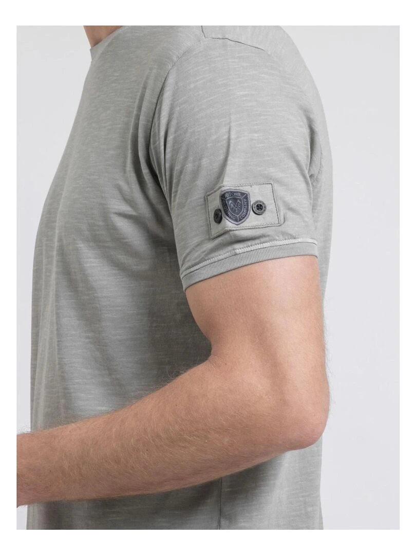 T shirt col rond pur coton NERIGOTE   Kaki