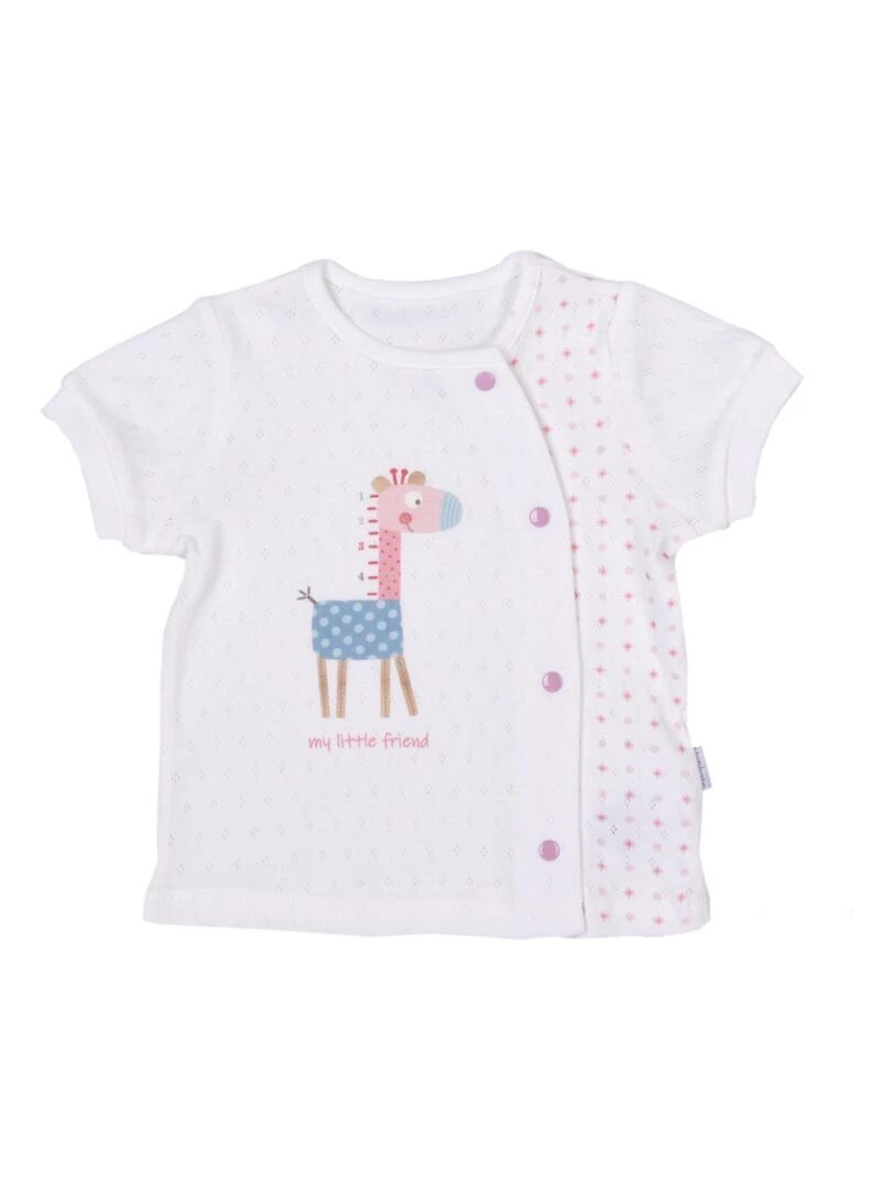 Ensemble t shirt et short bébé   Girafe   Rose