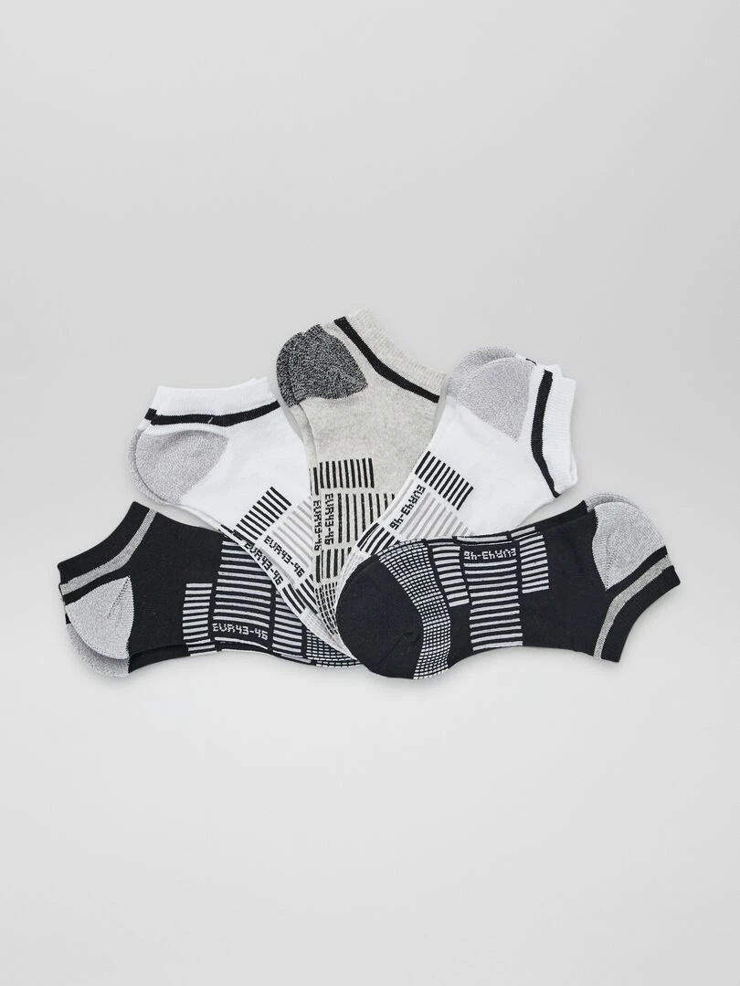 Lot de 5 chaussettes de sport invisibles Blanc