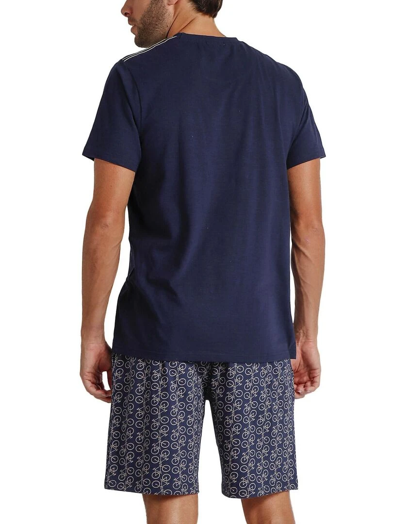 Pyjama short t shirt Bikely Antonio Miro Bleu marine