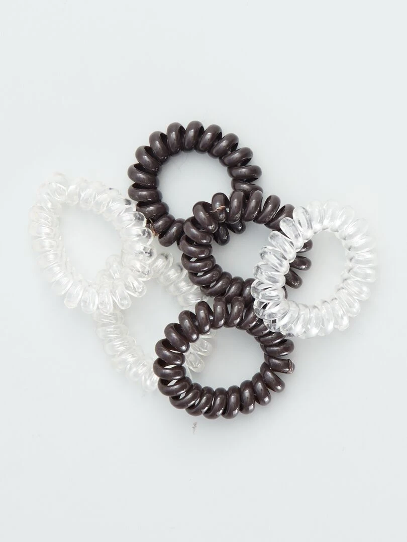 Lot de 6 chouchous tortis blanc/marron