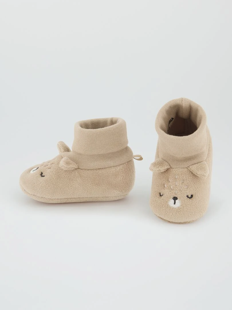Chaussons 'Ours'   Beige