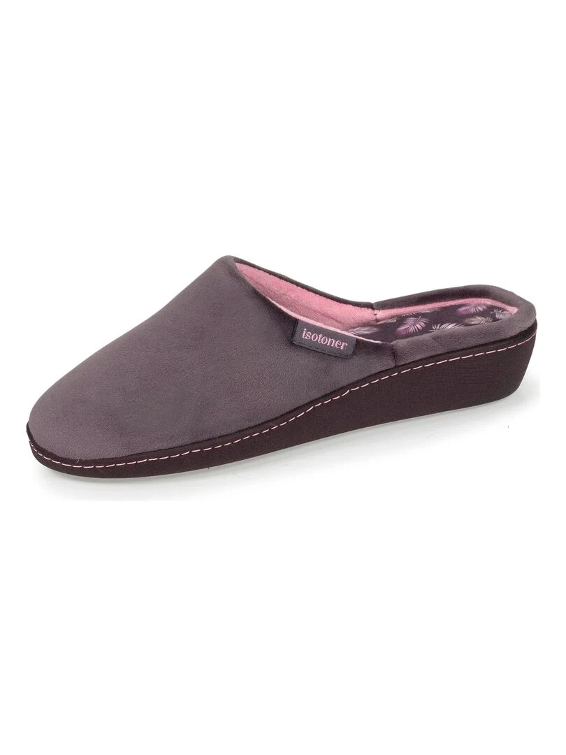 Chaussons mules talon Femme Gris foncé   Gris