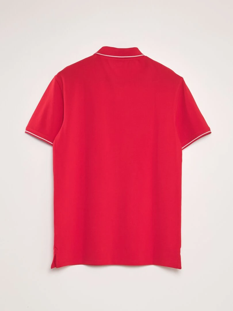 Polo en piqué de coton rouge