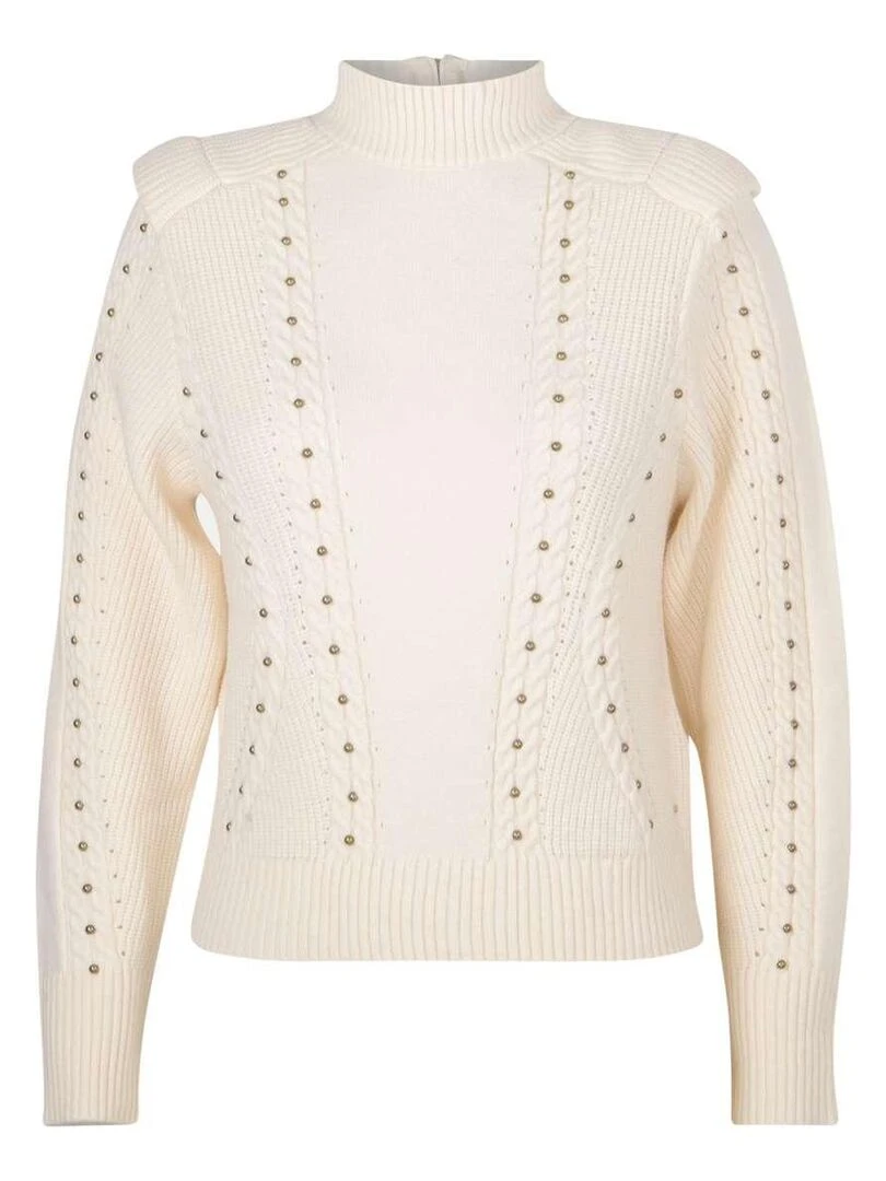 KAPORAL Pull col montant droit Ecru