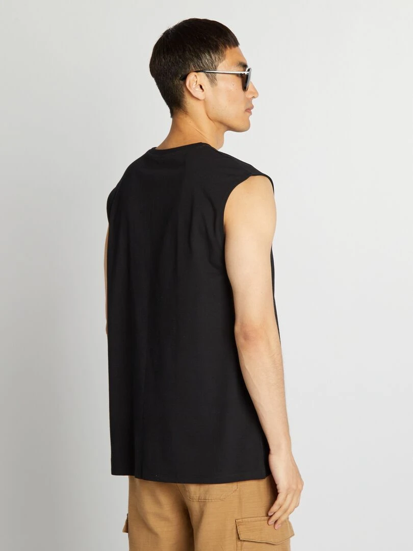 Débardeur en jersey uni   noir
