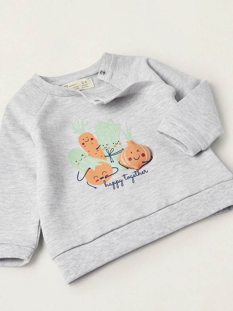 Pull + Pantalon pour Nouveau Né 'Happy Together'  NATURE TAKEOVER   Gris clair