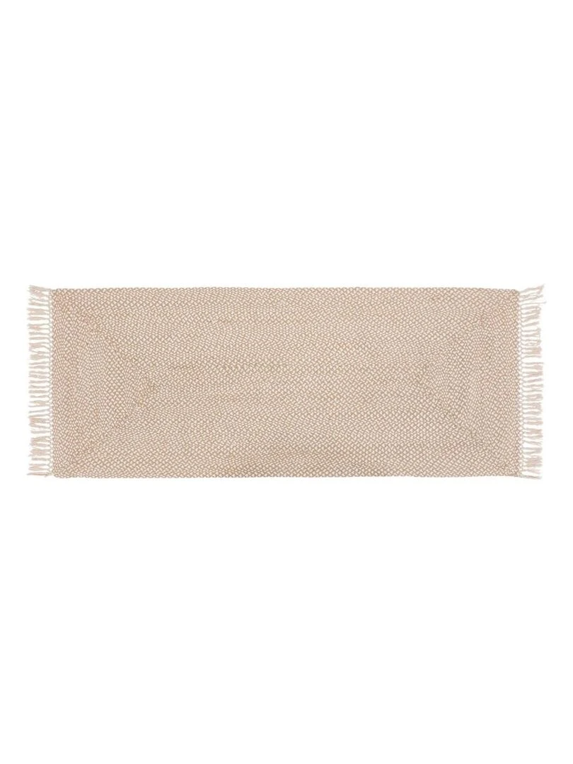 Tapis de couloir Floral Collection 80x200 cm jute coton Beige