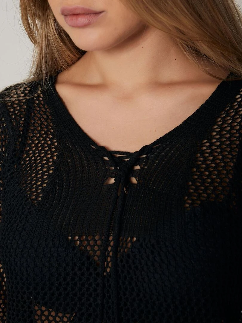Tunique de plage Tricot   Noir