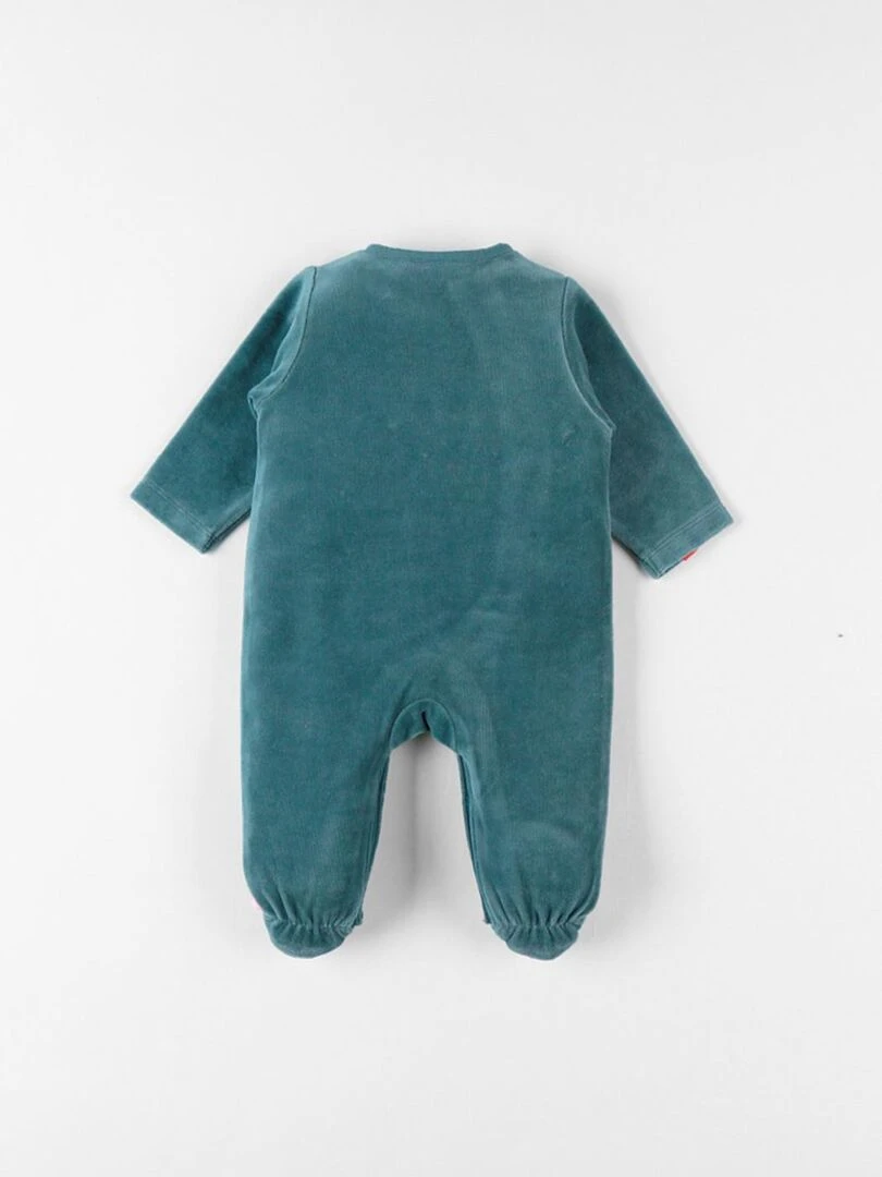 Pyjama 1 pièce raton laveur en velours forêt Noukie's Vert