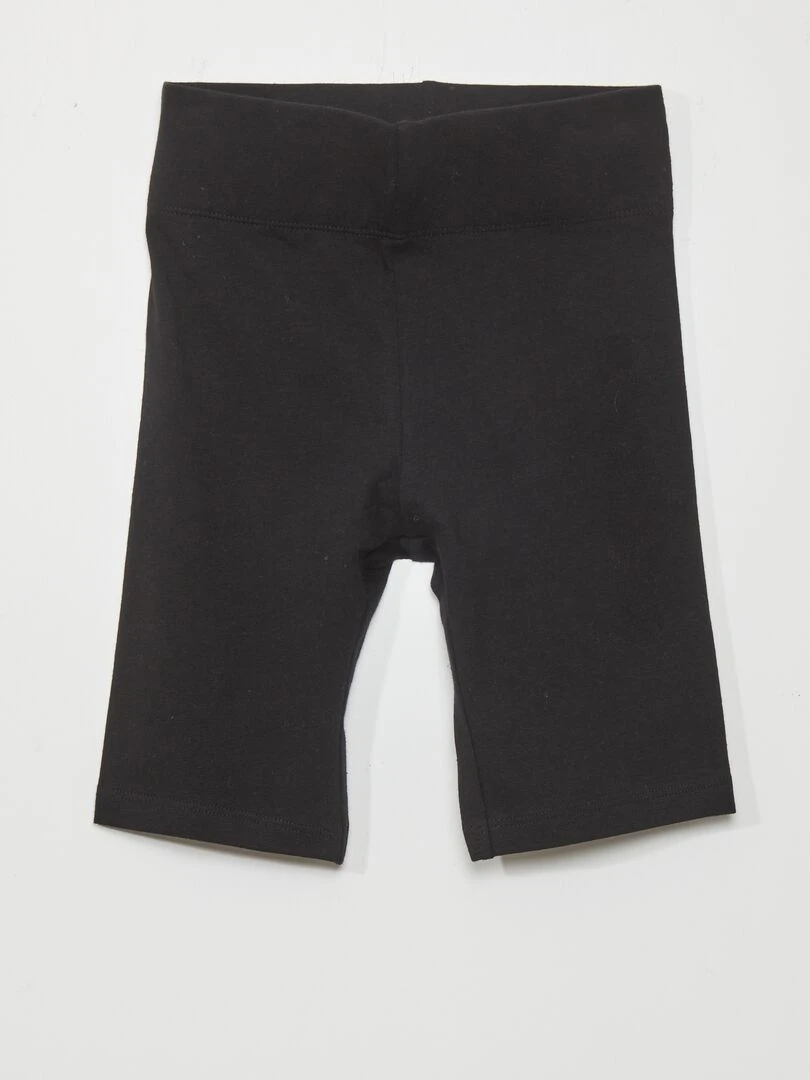 Short cycliste en coton stretch noir