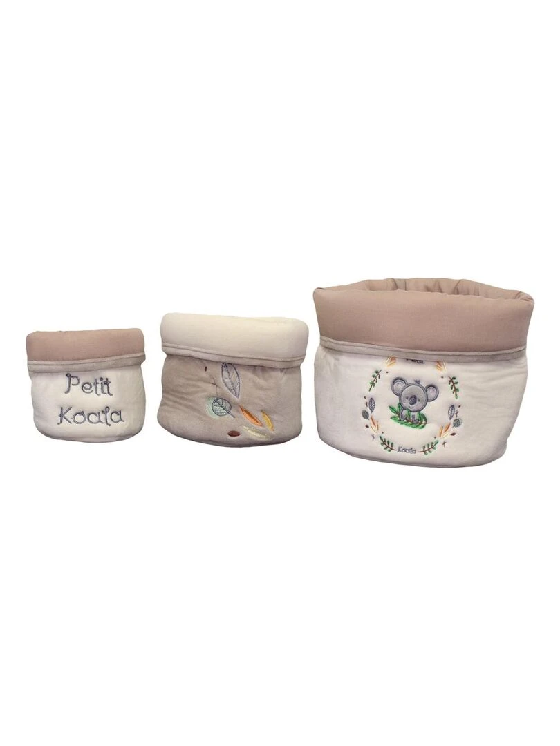 corbeille lot * 3 "PETIT KOALA" LES CHATOUNETS Ecru