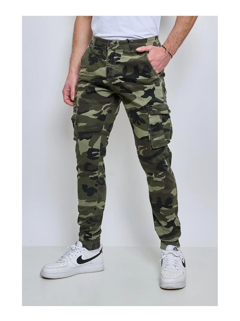 PANTALON CARGO MILITAIRE Kebello Vert