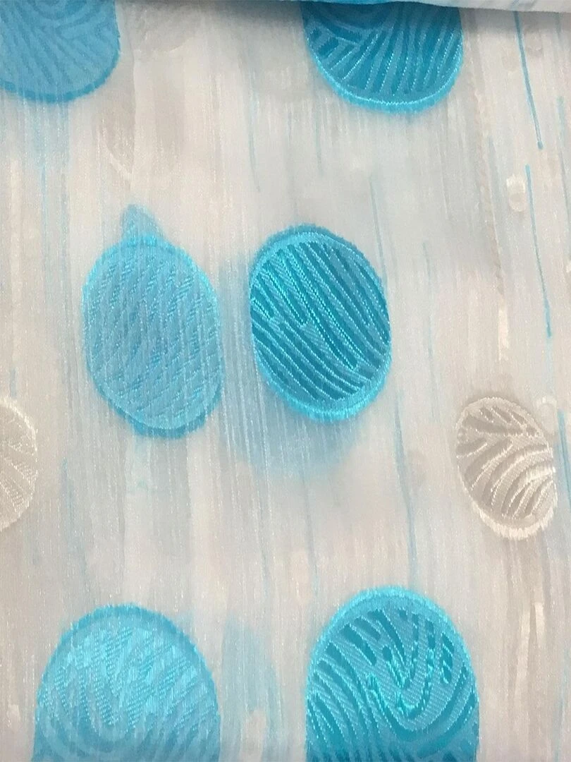 Voilage en Organza Fils Coupés Bleu turquoise