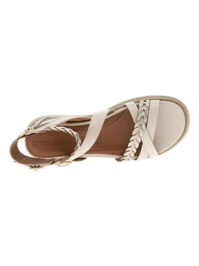 TAMARIS   Nu pieds talon compensé bas   Ivoire