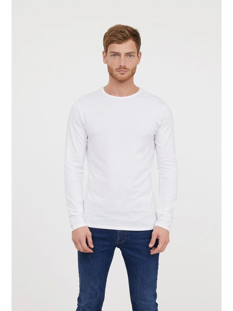 Lee Cooper T Shirt manches longues coton regular AREO Blanc