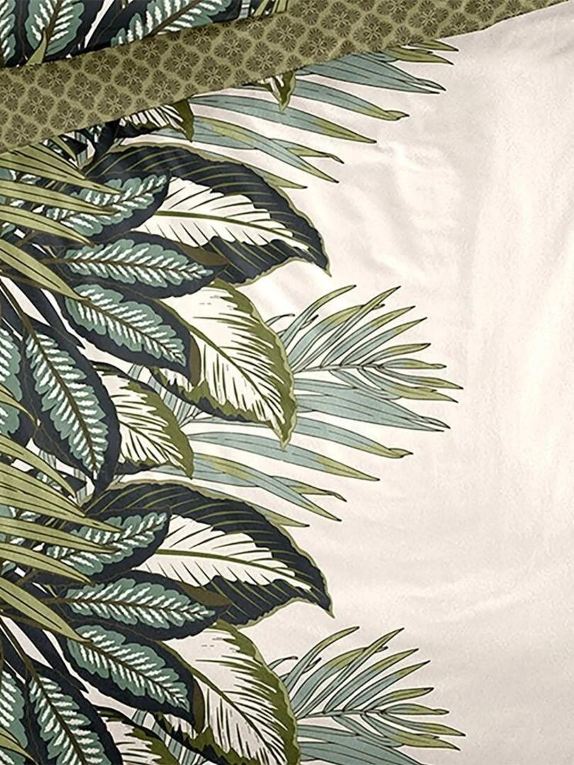 Housse de couette 240x220 Oceania + 2 taies 100% coton 57 fils   Vert