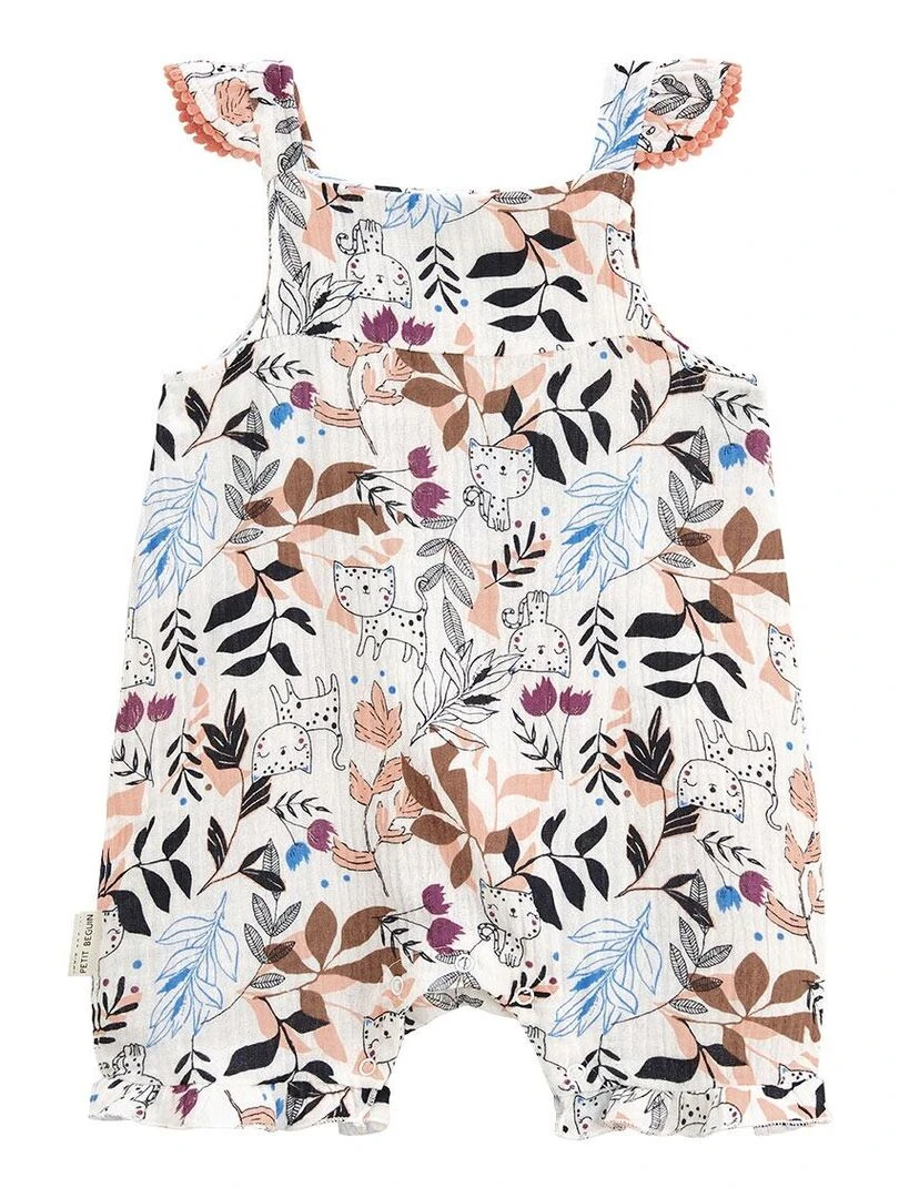 Barboteuse bébé en gaze de coton Imany Ecru